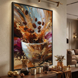 Golden Coffee Splash Reverie