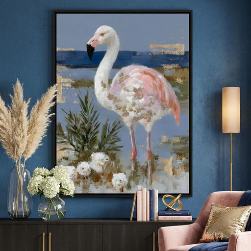 Coastal Flamingo Stillness Canvas Print