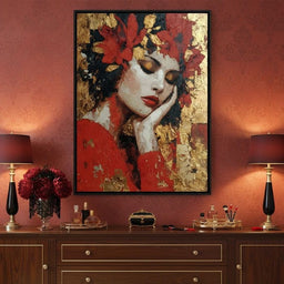 Golden Petals Dreaming Beauty