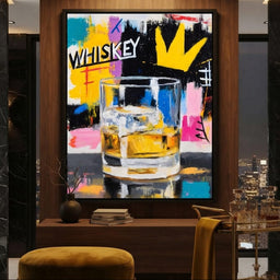 Neon Whiskey Crown Toast - room mockup 2
