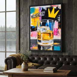 Neon Whiskey Crown Toast - room mockup 5