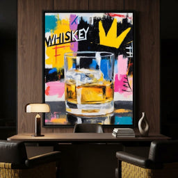 Neon Whiskey Crown Toast - room mockup 6