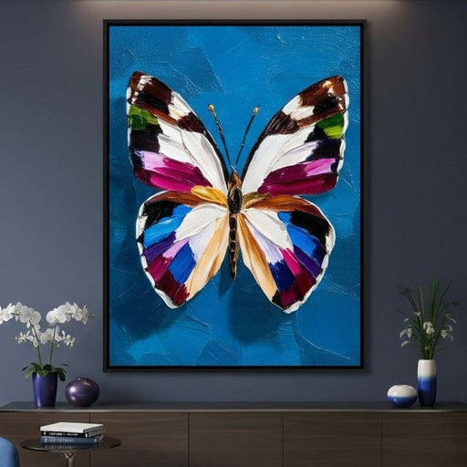 Bold Butterfly on Cobalt Sky Canvas Print