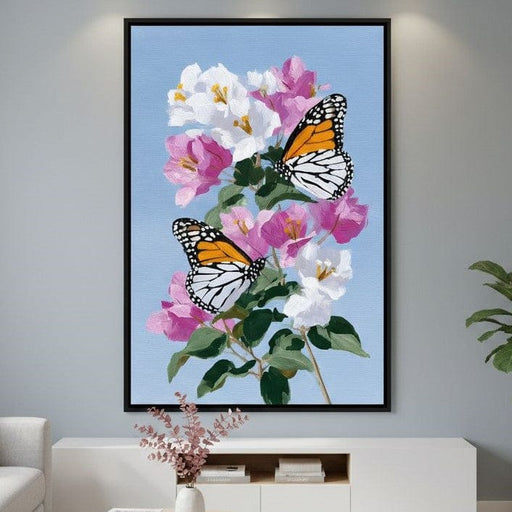 Monarch Duo Floral Skybound Canvas Print