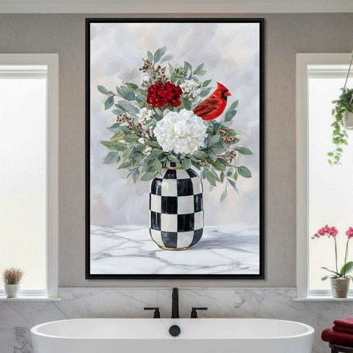 Cardinal Bouquet Bloom Canvas Print