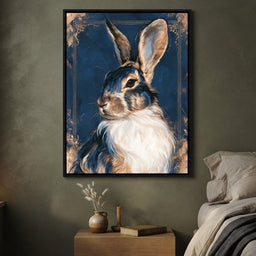 Noble Hare of the Gilded Study - bedroom mockup