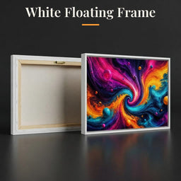 Orbiting Through Liquid Light - TooplesArt - White Floating Frame back and front