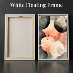 Orchard Shadows at Golden Hour - White Floating Frame back and front