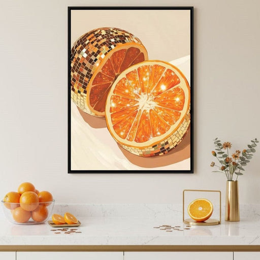Sparkling Citrus Disco Slice Canvas Print