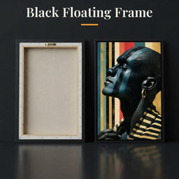 Pan Africa Colours Silhouette - Black Floating Frame back and front