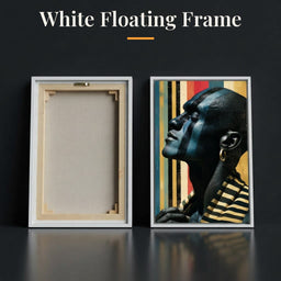 Pan Africa Colours Silhouette - White Floating Frame back and front