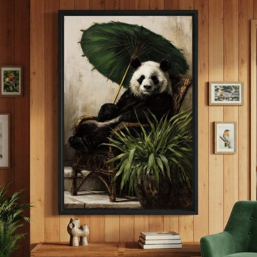 Panda Garden Parasol Calmness Canvas Print