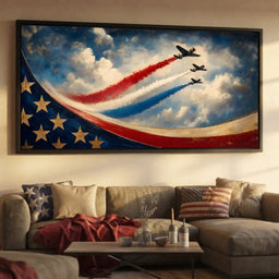 Patriots Flying Above The Clouds - room mockup 5