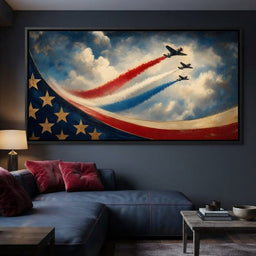 Patriots Flying Above The Clouds - room mockup 6