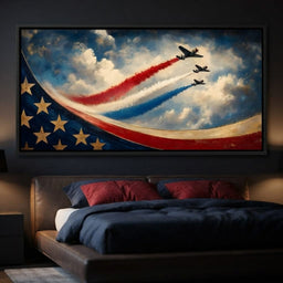 Patriots Flying Above The Clouds - room mockup 10