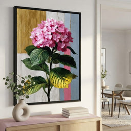 Pink Hydrangea Garden Glow - room mockup 3