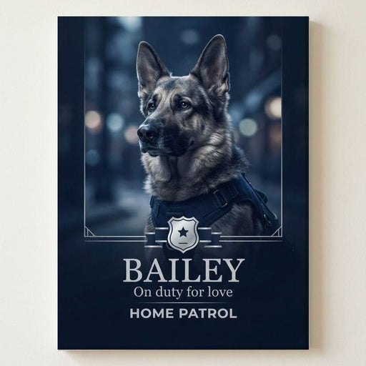 The Police Officer Pet Canvas Print