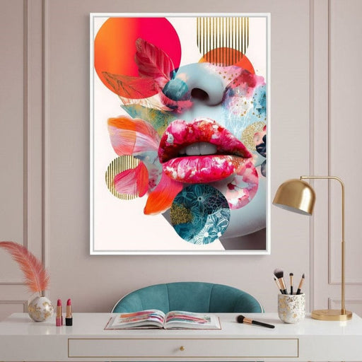 Vivid Collage Lip Pop Fusion Canvas Print
