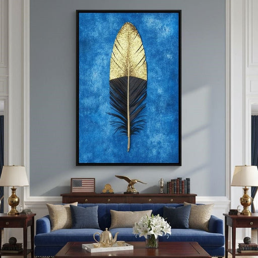 Golden Plume Harmony Canvas Print