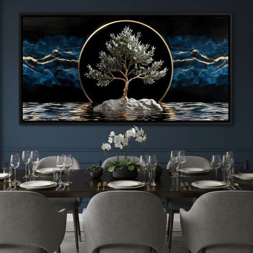 Golden Olive Tree Halo Reflection Canvas Print