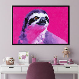 Vivid Magenta Sloth Portrait