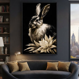 Quiet Contemplation Of The Wild Hare - room mockup 2