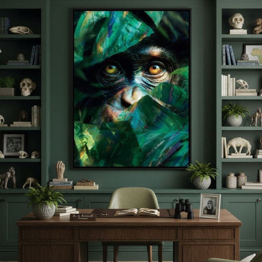 Emerald Canopy Primate Eyes Canvas Print