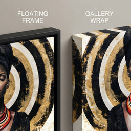 Reflections of a Golden Soul - floating frame vs gallery wrap detail