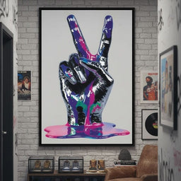 Neon Drip Victory Hand Statement