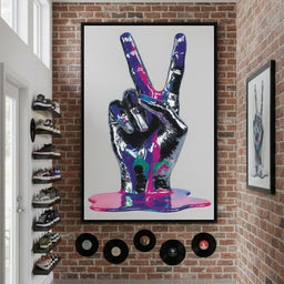 Neon Drip Victory Hand Statement