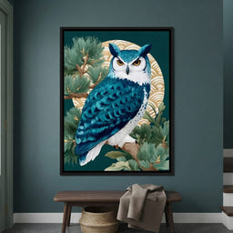 Sapphire Owl Moonlit Pines - entry hall mockup