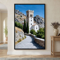 Mediterranean Stone Tower Pathway