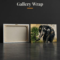 Silent Monarch of the Gilded Savanna - Gallery Wrap back and front
