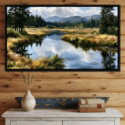 Silent Waters Reflecting Mountain Clouds - room mockup 4