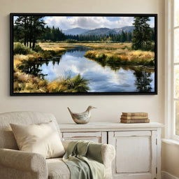 Silent Waters Reflecting Mountain Clouds - room mockup 10