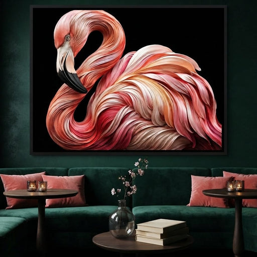 Silk Strand Flamingo Curve - TooplesArt Canvas Print