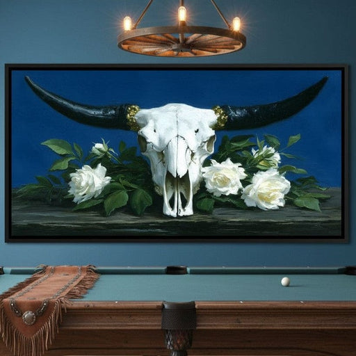 Bone Crown and Ivory Roses Canvas Print