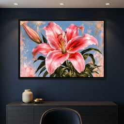 Soft Petals Under A Pale Summer Sky - dining room mockup