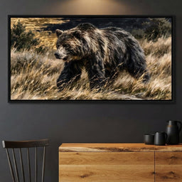 Solitary Wanderer Through The Golden Grass - dining room mockup
