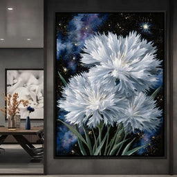 Starlit White Mum Bouquet - room mockup 1