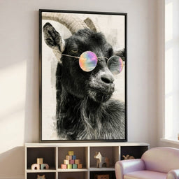 Stray Goat With A Painted Perspective - room mockup 6