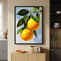 Sunlit Oranges On Branch - room mockup 10