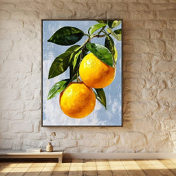 Sunlit Oranges On Branch - room mockup 12