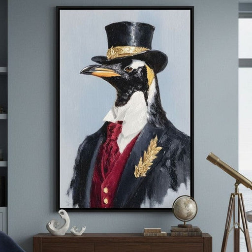 Gentleman Penguin Portrait Canvas Print