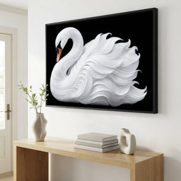 The Alabaster Swan Unfurled - TooplesArt - room mockup 1
