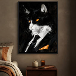 The Calculated Intent of the Feline Mogul - bedroom mockup