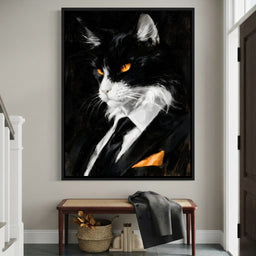 The Calculated Intent of the Feline Mogul - entry hall mockup