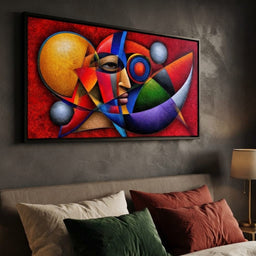 The Cubist Sun Watcher - TooplesArt - bedroom mockup