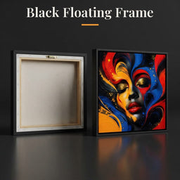 The Face Becomes Emotion - TooplesArt - Black Floating Frame back and front