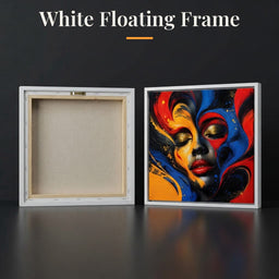 The Face Becomes Emotion - TooplesArt - White Floating Frame back and front